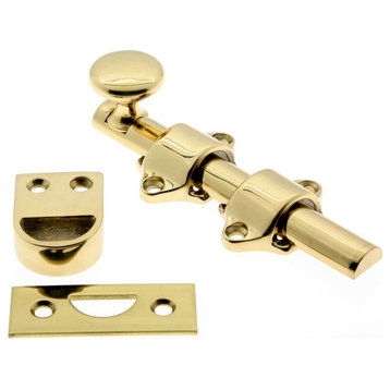 Genuine Solid Brass 4" Dutch Door Bolt, Polished Brass
