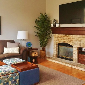 Open Concept Family Room with Fireplace