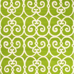 Home Decorators Collection - Marbella Green Glow 3 ft. 6 in. x 5 ft. 6 in. Geometric Area Rug Green - Outdoor Rugs
