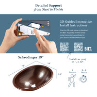 Schrodinger Copper 19" Oval Dual Flex Bath Sink with Ashfield Faucet Kit