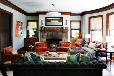 Living room photo in Boston