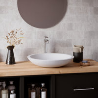 Karran Quattro QM162 Matte White Acrylic 19" Round Bathroom Vessel Sink