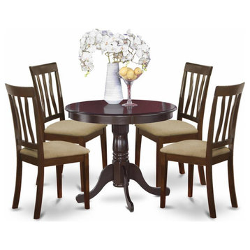 5-Piece Kitchen Table Set, Table and 4 Dining Chairs, Cappuccino