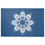 E by Design - Ikat Mandala Chenille Rug, Blue, 2'x3' - Create a colorful and radiant vibe around your home with the Ikat Mandala Rug from our Happy Hippy Collection. Everyone will enjoy the creativity and joy brought to your kitchen or living room by this decorative chenille rug! All the designs in this collection will make you smile as you bask in the color brought to your home.