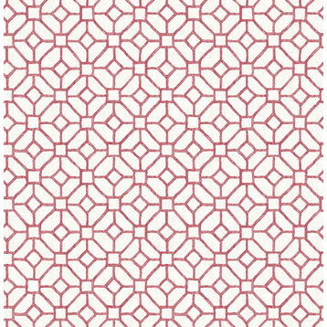 Modern Geometric Wallpaper, Salmon, Bolt