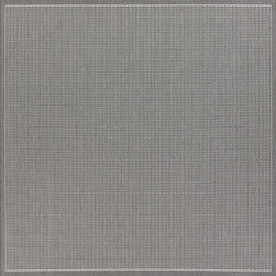 Stitch Grey-White Square Area Rug - Area Rugs