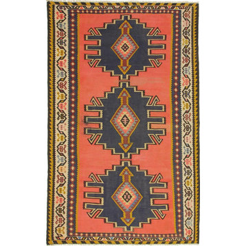 Persian Kilim Fars Azerbaijan Antique 9'5"x5'6" Hand Woven Oriental Rug