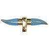 Worlds Away Lenny Horn Shaped Drawer Pull, Turquoise
