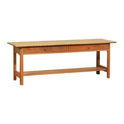 Modern Shaker 2-Drawer Low Console Coffee Table - Coffee Tables