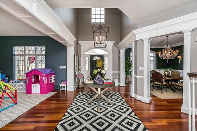 Example of a transitional home design design in Baltimore