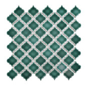 12.38"x12.5" Antaeus Mosaic Floor/Wall Tiles, Set of 10, Emerald