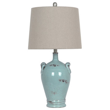 Casa Ceramic Table Lamp, Sea Blue Finish