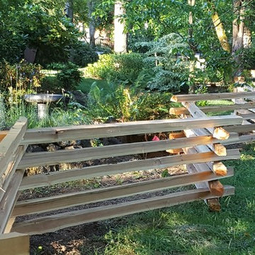 Western Red Cedar Stack Rail Fence Installation