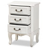 Wiktoria Traditional French Country Provincial White-3-Drawer Wood Nightstand
