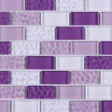 11.75"x11.75" Breck Mosaic Tile Sheet, Purple