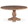 Pengrove 60-Inch Round Mango Wood Dining Table in Antique Oak Finish