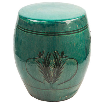 Teal Green Shinx Ceramic Stool