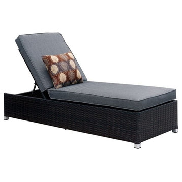 Furniture of America Walker Aluminum Adjustable Patio Chaise Lounge in Gray
