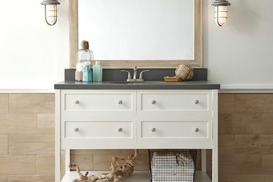 Inspiration for a coastal bathroom remodel in Charlotte