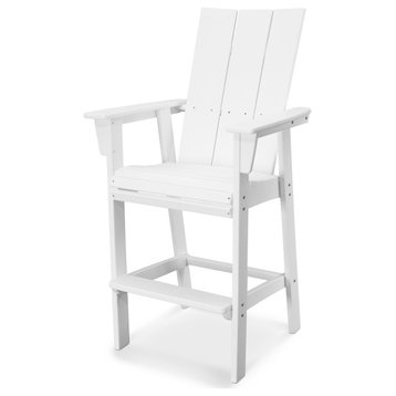 POLYWOOD Modern Adirondack Bar Chair, White
