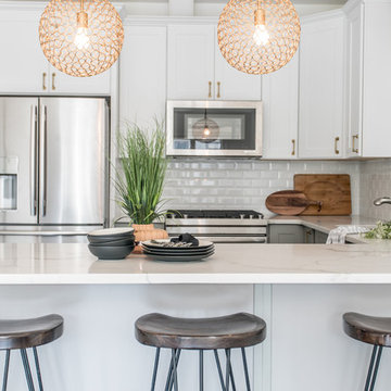 Two Tone White and Grey Kitchen