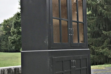 Black China Cabinet with Glass Doors