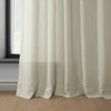 Light Tan Classic Faux Linen Curtain Single Panel, 50W x 108L