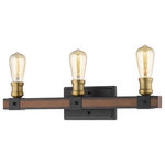 Z-lite - Z-Lite 472-3V-RM Three Light Vanity Kirkland Rustic Mahogany - With a clean base, this three-light wall sconce celebrates modern style. Constructed of faux barnwood, the elongated silhouette boasts a rich and warm rustic mahogany finish.