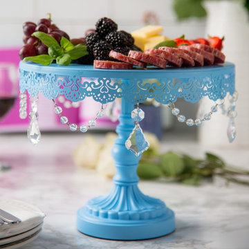 Sophia 10-Inch Blue Cake Stand by Amalfi Decor