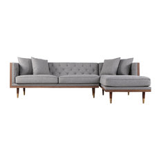 Double Sided Sectional Sofas Houzz Karl Woodrow Neo Clic Sofa Sectional Eames Gray Walnut Right Facing
