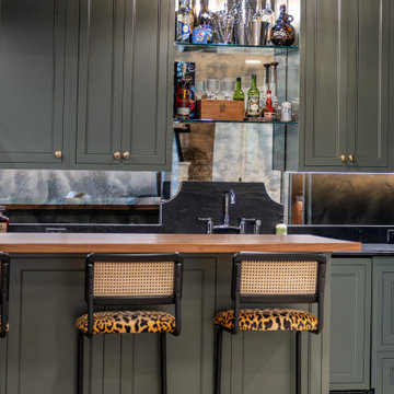 Traditional Basement Remodel with Custom Bar & Entertainment Spaces