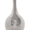Sleek Modern Silver Nickel Table Lamp, 51" Metal White Minimalist Round