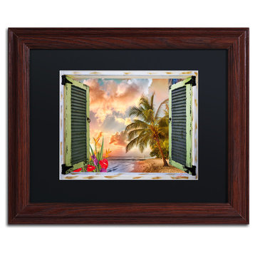 Leo Kelly 'Window to Paradise IV' Art, Wood Frame, Black Mat, 14x11