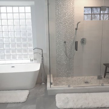 Shower and tub area after
