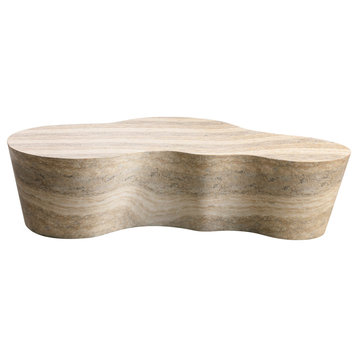 Slab Faux Travertine Coffee Table