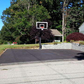 Tim B's Pro Dunk Gold Basketball System on a 30x30 in Auburn, MA
