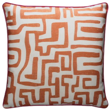 Minimalist Designed Outdoor Throw Pillow | Andrew Martin Reef, Orange