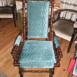 Uphostery - Edwardian Rocker - Clark and Clark Teal Velvet - Products
