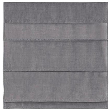 Faux Linen Cordless Blackout Roman Shade 33x64 Grey