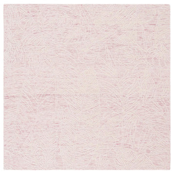 Safavieh Metro Collection MET880U Rug, Pink/Ivory, 6' x 6' Square