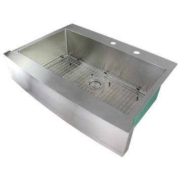 Transolid Diamond Stainless Steel 36-in Dual Mount Kitchen Sink, Stainless