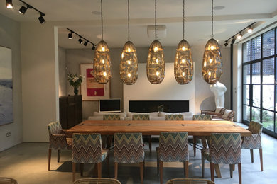 Inspiration for a contemporary dining room remodel in London