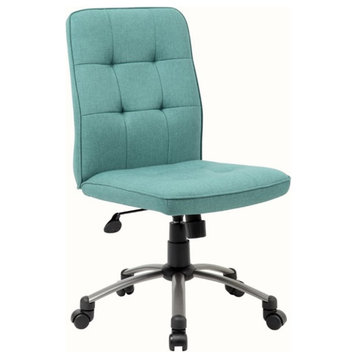 Boss Pretty Parsons Modern Armless Office Chair in Green