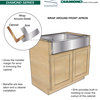 Transolid Diamond 35.8"x25" Double Bowl Farmhouse Sink Kit in Stainless Steel