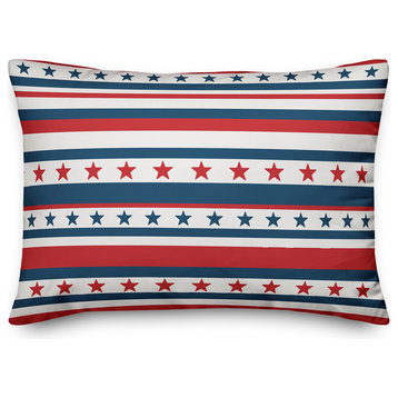 Flag Stars and Stripes 14x20 Lumbar Throw Pillow