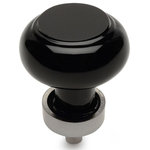 Cosmas - Round Cabinet Knob, Satin Nickel and Black Glass - Manufacturer: Cosmas