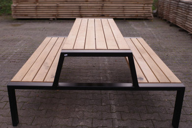 Gartentisch Set "Rhein" Gruppensitzbank für den Garten und öffentliche Plätze