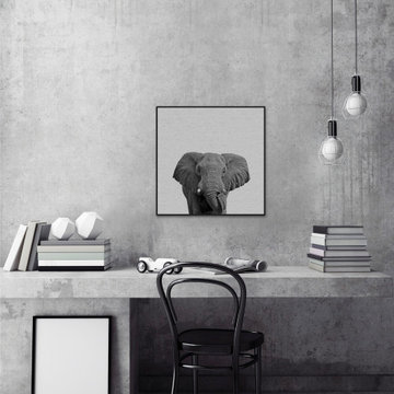 "Big Elephant" Floater Framed Painting Print on Canvas