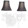Murano Venetian Style Crystal All Sconce With Black Shades