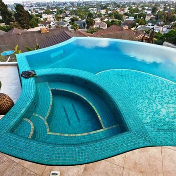 Aquamarine Glass Tiled Pool